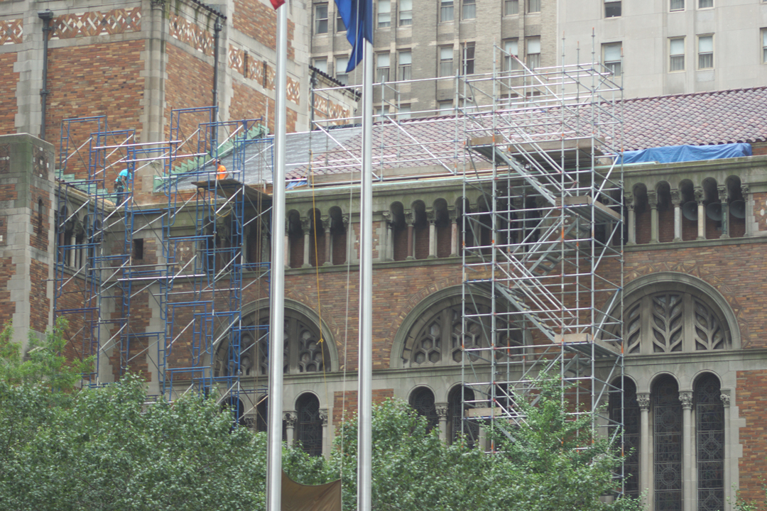 scaffolding and roof